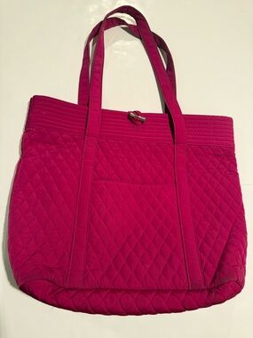 Vera Bradley Quilted Fuchsia Large Shoulder Tote